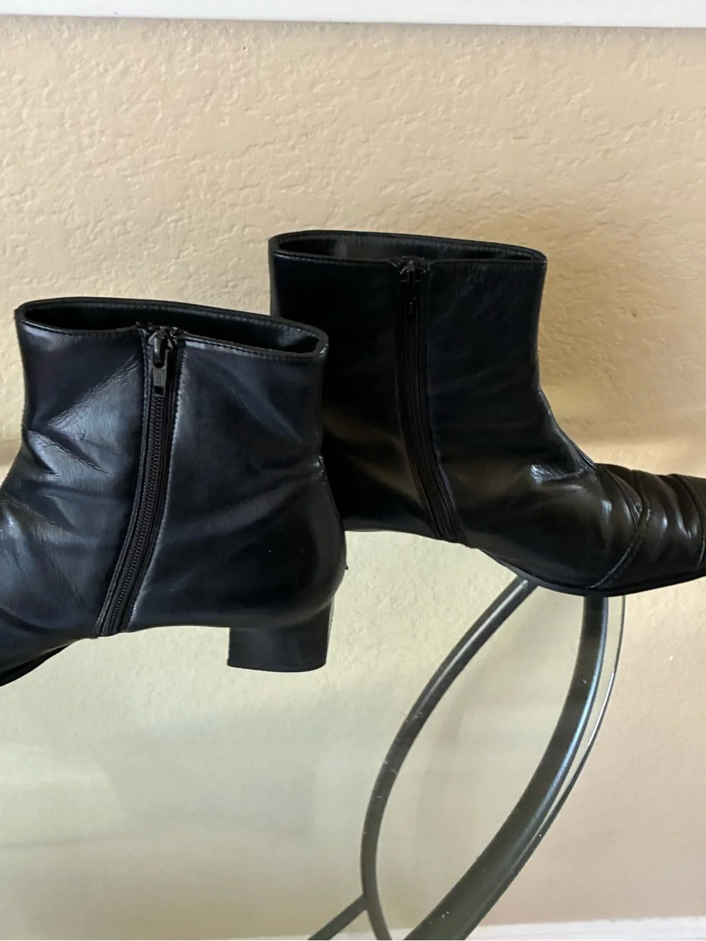 Paul Green Black  Square-Toe Ankle Boots